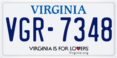 VA license plate VGR7348