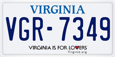 VA license plate VGR7349