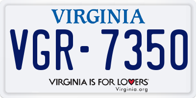 VA license plate VGR7350