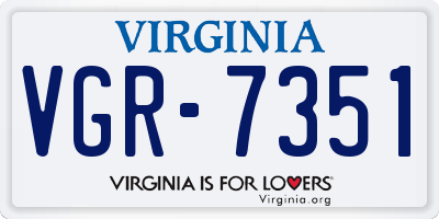 VA license plate VGR7351