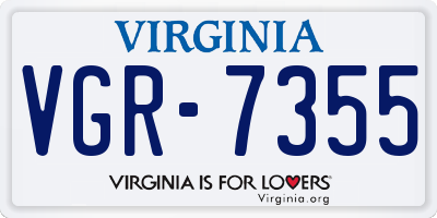 VA license plate VGR7355