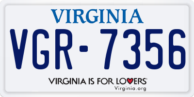 VA license plate VGR7356