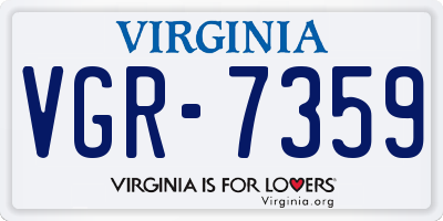 VA license plate VGR7359