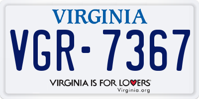 VA license plate VGR7367
