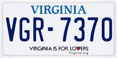 VA license plate VGR7370