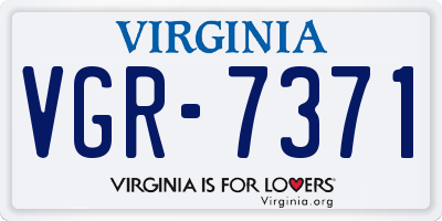 VA license plate VGR7371