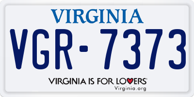 VA license plate VGR7373