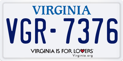 VA license plate VGR7376