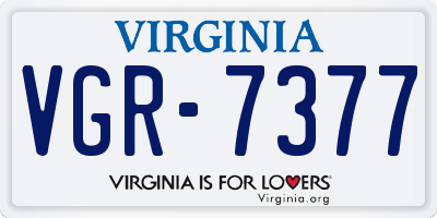 VA license plate VGR7377