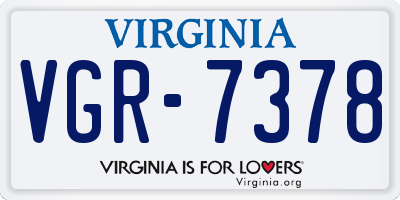 VA license plate VGR7378