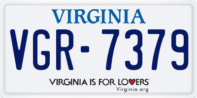 VA license plate VGR7379