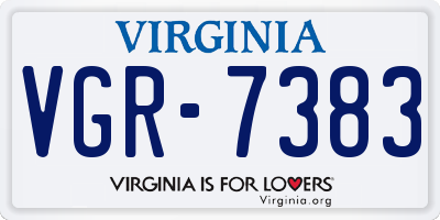 VA license plate VGR7383