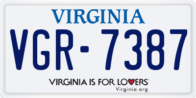 VA license plate VGR7387