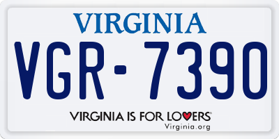VA license plate VGR7390
