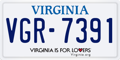 VA license plate VGR7391