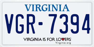 VA license plate VGR7394