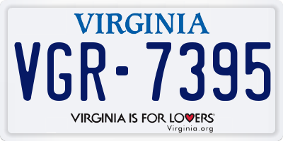 VA license plate VGR7395