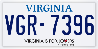 VA license plate VGR7396