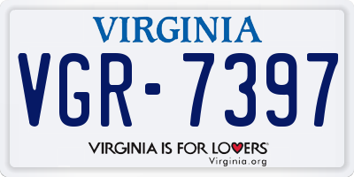 VA license plate VGR7397