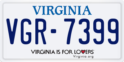 VA license plate VGR7399