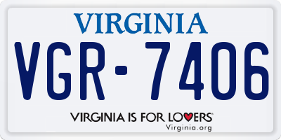 VA license plate VGR7406