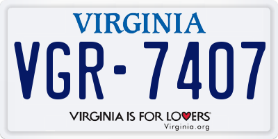 VA license plate VGR7407