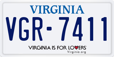 VA license plate VGR7411