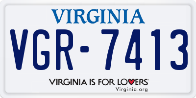 VA license plate VGR7413