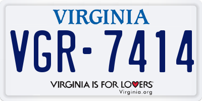 VA license plate VGR7414