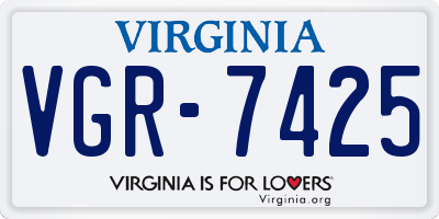 VA license plate VGR7425