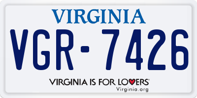 VA license plate VGR7426