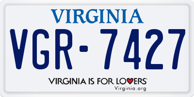 VA license plate VGR7427