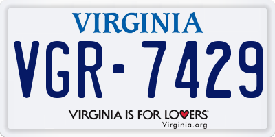 VA license plate VGR7429