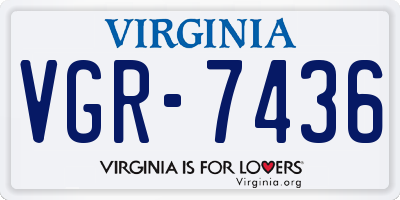 VA license plate VGR7436