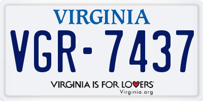 VA license plate VGR7437