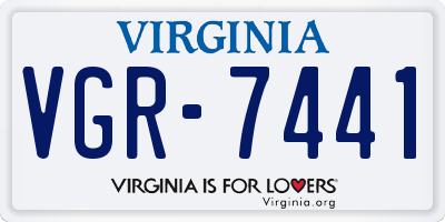 VA license plate VGR7441