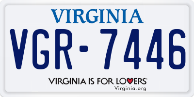 VA license plate VGR7446