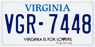 VA license plate VGR7448