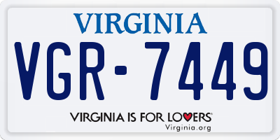 VA license plate VGR7449