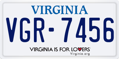 VA license plate VGR7456