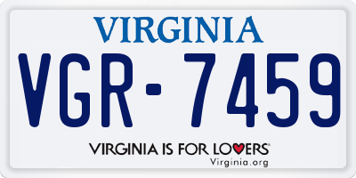 VA license plate VGR7459