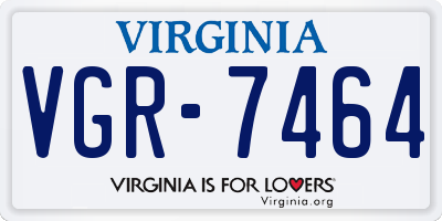 VA license plate VGR7464