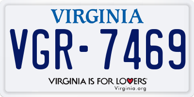 VA license plate VGR7469