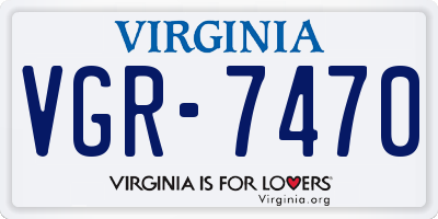 VA license plate VGR7470