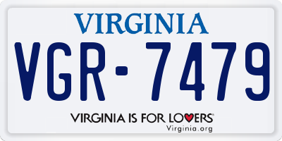 VA license plate VGR7479