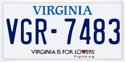 VA license plate VGR7483