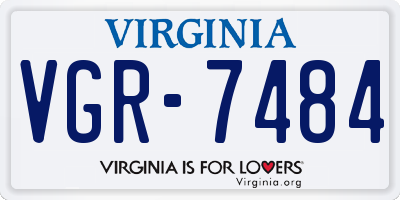 VA license plate VGR7484