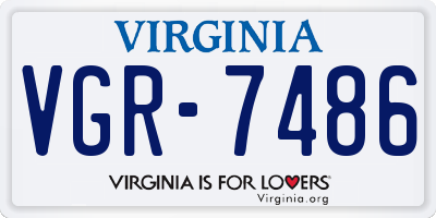 VA license plate VGR7486