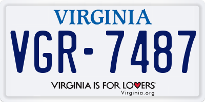 VA license plate VGR7487