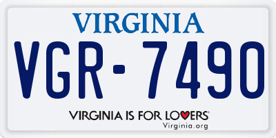 VA license plate VGR7490